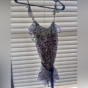 Diane von Furstenberg Lightweight sheer romper cover up